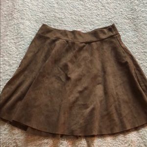 Brown suede skater skirt